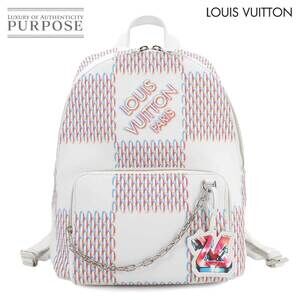 Louis Vuitton Damier Spray Racer Backpack White Multicolor Leather